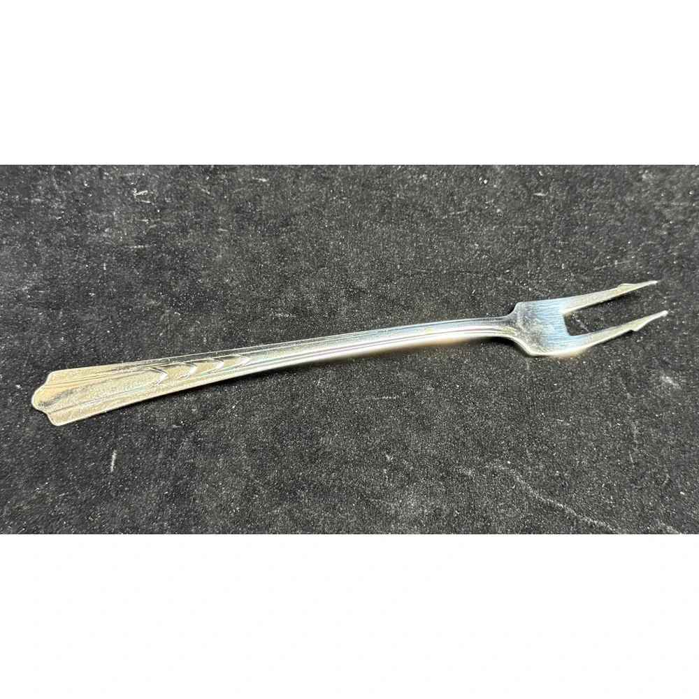 Vintage Ekco Stainless Pickle Fork, Yellow Spring Wire Tongs, Ice tongs, 3pc Set